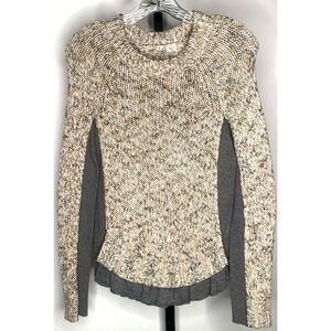 Anthropologie Moth Aspara Chunky Knit wool mohair Sweater Sz Small ruffle boho